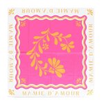 Foulard satin mamie amour fleuri 53cm framboise