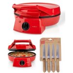 Four � pizza 1800w rouge - tartes - grill - plancha - pierre antiadh�sif - pancakes - omelettes - quiches ...