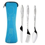 Fourchette cuillre en acier inoxydable, ensemble de couverts couteau a steak fourchette cuillre sac ...