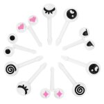 Fourchettes a fruits en plastique, 6 / 10 pices, fourchette de dessin anim, bento, vaisselle dcorative, ...