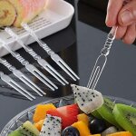 Fourchette en plastique jetable fourchette a deux doigts transparente fourchette a fruits fourchette ...