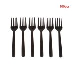 Fourchettes a usage unique 100 pi�ces, couverts transparents clairs, b�tonnets de barbecue pour f�te, ...