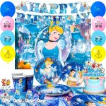 Fournitures de f�te d'anniversaire cendrillon, d�corations et vaisselle cendrillon, d�corations d'anniversaire ...
