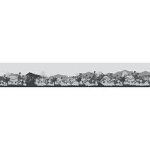 Frise adh?sive d�corative autocollante, sorreisa gris, illustration d'un paysage gris et noir de jungle ...