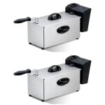 Friteuse lectrique inox - 3l - 2000w - cuve amovible - thermostat rglable jusqu' 190c