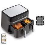 Friteuse ey905b10 dual easy fry & grill air fryer 8. 3 l / 2. 2kg gris charbon