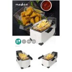 Friteuse  huile 3l inox acier inoxydable 2200 w 90 c 190 ccouvercle anti - claboussure - 1 panier  ...