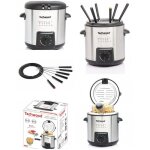 Friteuse inox + appareil à fondue 2 en 1 840w design grise + 6 pics Friteuse inox + appareil à fondue 2 en 1 840w design grise + 6 pics