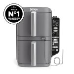 Friteuse ninja double stack xl air fryer 2 compartiments avec thermosonde smartcook 9, 5 l sl451eu