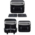 Friteuse sans huile - air fryer 4. 5l - 2400w ¿ multifonctionnelle 2 cuves avec rev�tement antiadh�sif ...