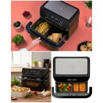 Friteuse sans huile double - livoo - double 10l - 2400 w - ecran tactile - 200c