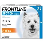 Frontline spot on chien - anti - puces anti - tiques pour chien s - 2 - 10kg - 3 pipettes