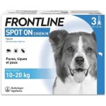 Frontline spot on chien - anti - puces anti - tiques pour chien m - 10 - 20kg - 3 pipettes