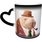 Funny smoking walrus color changing mug in the sky ceramic heat sensitive water cups coffee magic mugs ...