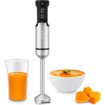 Galaxy mixeur plongeant, puissance 1200 w, contrle de vitesse variable + turbo, 4 lames en acier inoxydable, ...