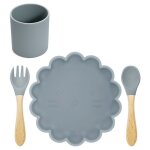 Galet - coffret cadeau en silicone bpa pour bb, alimentation, appareil a manger, plats, assiette, bol'entra ...