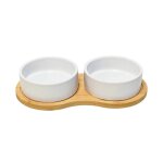Gamelle pour chien deux bols en c�ramique nobby pet bambasso
