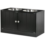 Gamelle double chien chat - porte - gamelles sur�lev� armoire 2 en 1 - 2 portes, 2 gamelles - acier inox. ...