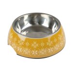Gamelle en m�lamine avec bol en inox amovible  mix and match  - jaune / motif ethnic - 300 ml - d14, ...