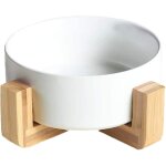 Gamelle ronde en cramique pour chien et chat - gamelle surleve en cramique durable pour nourriture ...