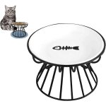 Gamelle sur�lev�e anti - vomissements pour chat, gamelle sur�lev�e en c�ramique avec support en m�tal, ...