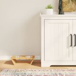 Gamelle sur�lev�e - vidaxl - bamboo - 2 bols amovibles - confortable - durable