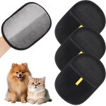 Gant d'�pilation pour chien et chat : lot de 4 gants magn�tiques double face pour enlever les poils d'animaux ...