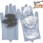 Gant toilettage chien, gants de toilettage pour animaux de compagnie, 1 paire gant brosse, gant de toilettage ...