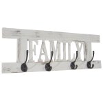Garde - robe murale family, planche vestiaire, style shabby, vintage, 60x20cm blanc