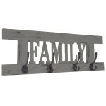 Garde - robe murale family, planche vestiaire, style shabby, vintage, 60x20cm gris