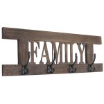Garde - robe murale family, planche vestiaire, style shabby, vintage, 60x20cm marron