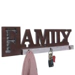 Garde - robe murale hwc - a91 family, planche vestiaire, style chalet, bois, m�tal