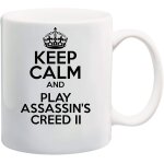 Gardez votre calme et jouez au thme assassin's creed tasse a caf / th en cramique blanche de 11 oz ...