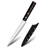 Gaucher - couteau a poisson en acier inoxydable pour cuisine, couteau a sashimi manuel, stade, sushi ...