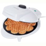 Gaufrier pour 5 gaufres en forme de coeur, plaques antiadhsives, 1000w, blanc, camry, cr 3022