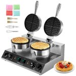 Gaufrier  cornet de glace commercial 2460 w - vevor - avec contrle de la temprature et du temps - ...