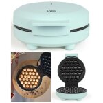 Gaufrier electrique - 1000w - rev�tement antiadh�sif - gaufres en forme de bulles - poign�e isolante
