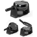 Gaufrier pivotant rotatif plaque 17cm 1000w temp�rature automatique aluminium pour 4 gaufres de belgique ...