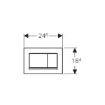 Geberit sigma30 plaque de d�clenchement avec touche double chasse, 115883dw1
