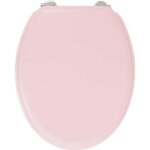 Gelco design abattant wc dolce - charnieres inox - bois moul� - rose crystal