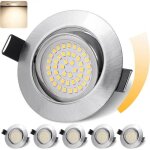 Geyoulux lot de 6 spots led encastrables 6w ip44, extra plats et dimmables, 4000k blanc neutre, r�glables ...