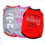 Gilet d'�t� pour animaux de compagnie, t - shirt a la mode avec lettres imprim�es pour chiens et chiots, ...