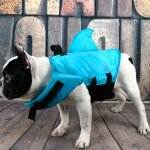 Gilet de s�curit� respirant en forme de requin pour chien, gilet de sauvetage pour bouledogue fran�ais, ...