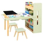 Ginger home table d�activit� enfant 3 en 1 avec 2 chaises, bacs sable et eau, tableau blanc / noir et ...