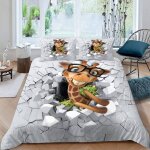 Girafe housse de couette x imprim�� d animaux mignons parure de lit personnes ado fille enfants microfibre ...