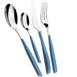 Ensemble de couverts - casa bugatti - glamour - 24 pi�ces - acier inoxydable - bleu