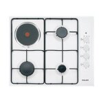 Glem gtl647wh table de cuisson gaz et lectrique blanc - 4 foyers
