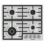 Gm663xb plan de cuisson  gaz, 4 zones de cuisson, largeur 60 cm, brleur wok double couronne et grilles ...