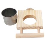 Gobelets d'alimentation pour oiseaux pour cage suspendue, mangeoire pour perroquet, bol d'eau avec perchoir ...