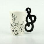 Gobelet en cramique de 220ml, notes musicales, tasse de th, caf, jus de citron, cadeau de nol ou ...
